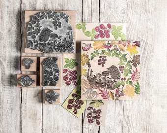 Igel im Wald Stempel – Herbst Wald Motiv für Kartengestaltung & Journaling