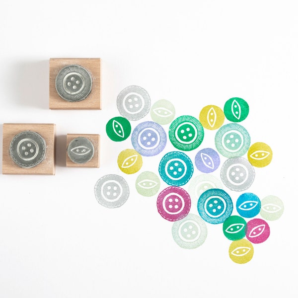 Buttons Rubber Stamps, Vintage Button Stamp, Haberdashery Rubber Stamps, Craft Rubber Stamps