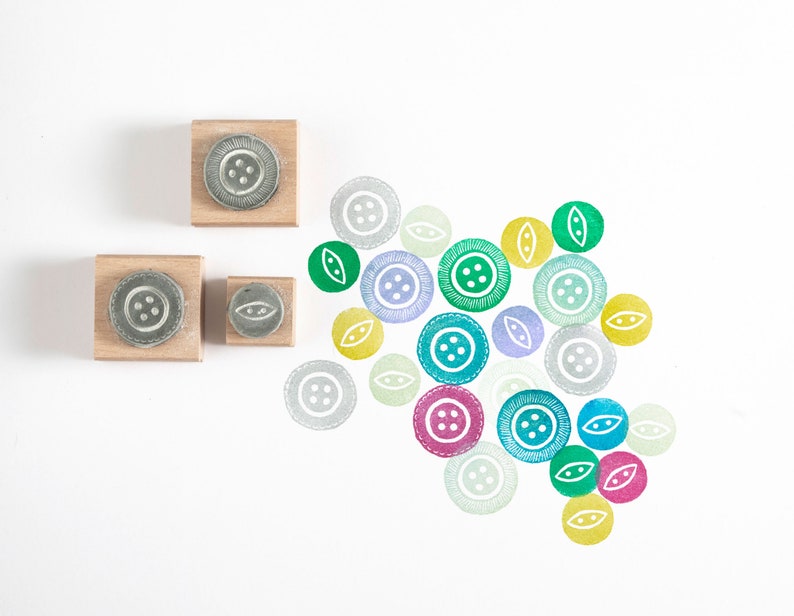 Buttons Rubber Stamps, Vintage Button Stamp, Haberdashery Rubber Stamps, Craft Rubber Stamps image 1