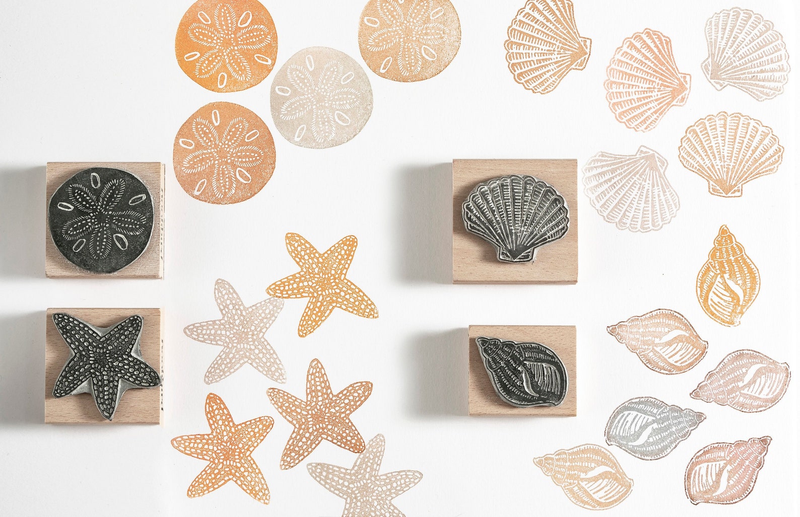 Stamp Using Shell Shell Rubber Stamp, Starfish Rubber Stamp, Sand Dollar Rubber Stamps ...