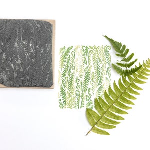 Tampon fougère, Fournitures pour fabrication de cartes, Conception de fougères, Cadeau artisanal
