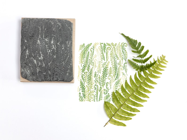 Fern Rubber Stamp, Card making supplies, Fern Design, Craft Gift image 1