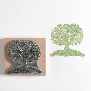Sello de goma de árbol, árbol de la vida, sello de roble, sello de naturaleza