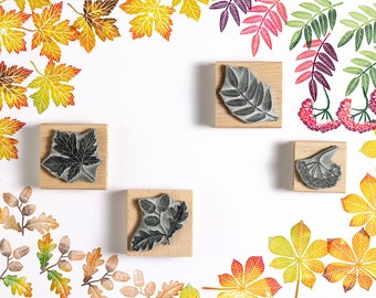 Autumn Rubber Stamps, Leaves, Berries, Mushrooms, Acorns and Tiny Wren Stamps