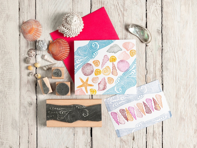 Sea Shell Rubber Stamps, Seaside Card Making Stamps - Etsy
