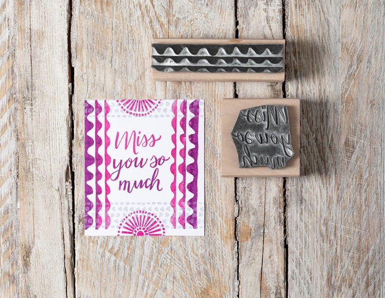 Border and Texture Rubber Stamps for Card Making Etsy