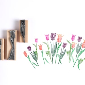 Timbro di gomma del tulipano, francobolli di fiori, timbri di gomma per la creazione di carte