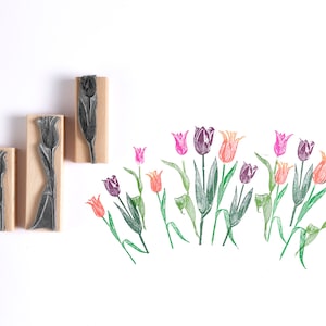 Tulip Rubber Stamp, Flower Stamps, Card Making Rubber Stamps