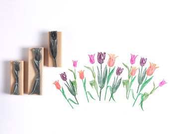 Tulip Rubber Stamp, Flower Stamps, Card Making Rubber Stamps