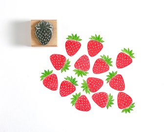 Strawberry Rubber Stamp, Berry Rubber Stamp, Fruit Stamp