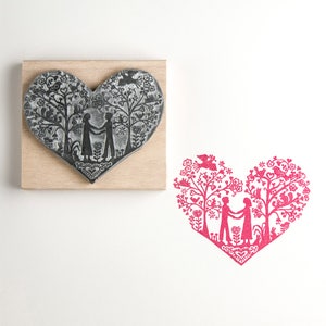 Wedding Rubber Stamp You and Me Heart valentine stamp heart stamp craft gift anniversary gift card making wedding invitation image 1