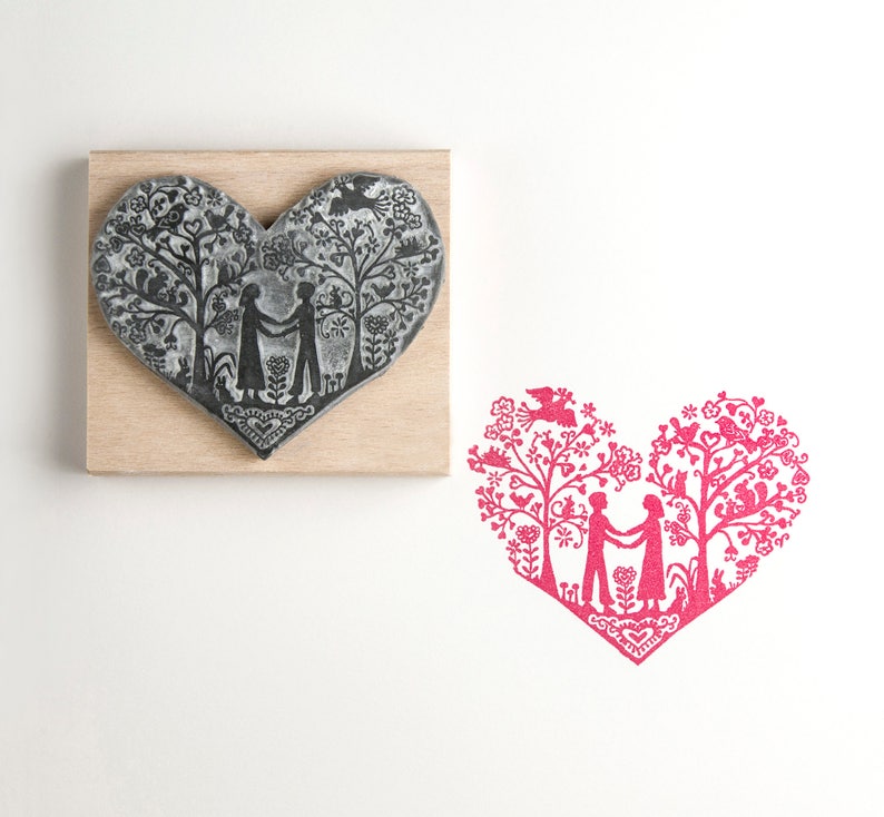 Wedding Rubber Stamp You and Me Heart valentine stamp heart stamp craft gift anniversary gift card making wedding invitation image 1