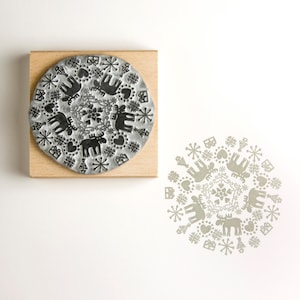 Rubberstempel rendiersneeuwvlok