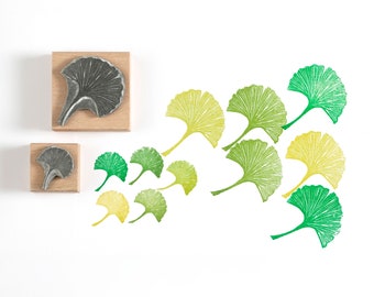 Ginko Leaf Rubber Stamp, Leaf Stamp, Botanical Stamp, Nature Stamp