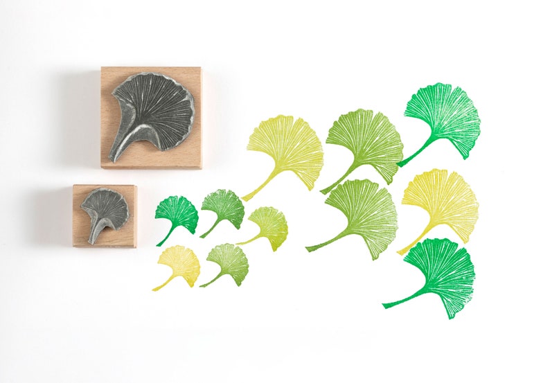 Leaf Stamp Ginko Leaf Rubber Stamp Botanical Stamp Nature Stamp