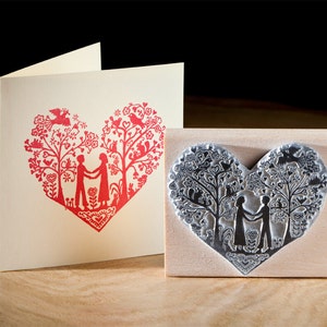 Wedding Rubber Stamp You and Me Heart valentine stamp heart stamp craft gift anniversary gift card making wedding invitation image 2