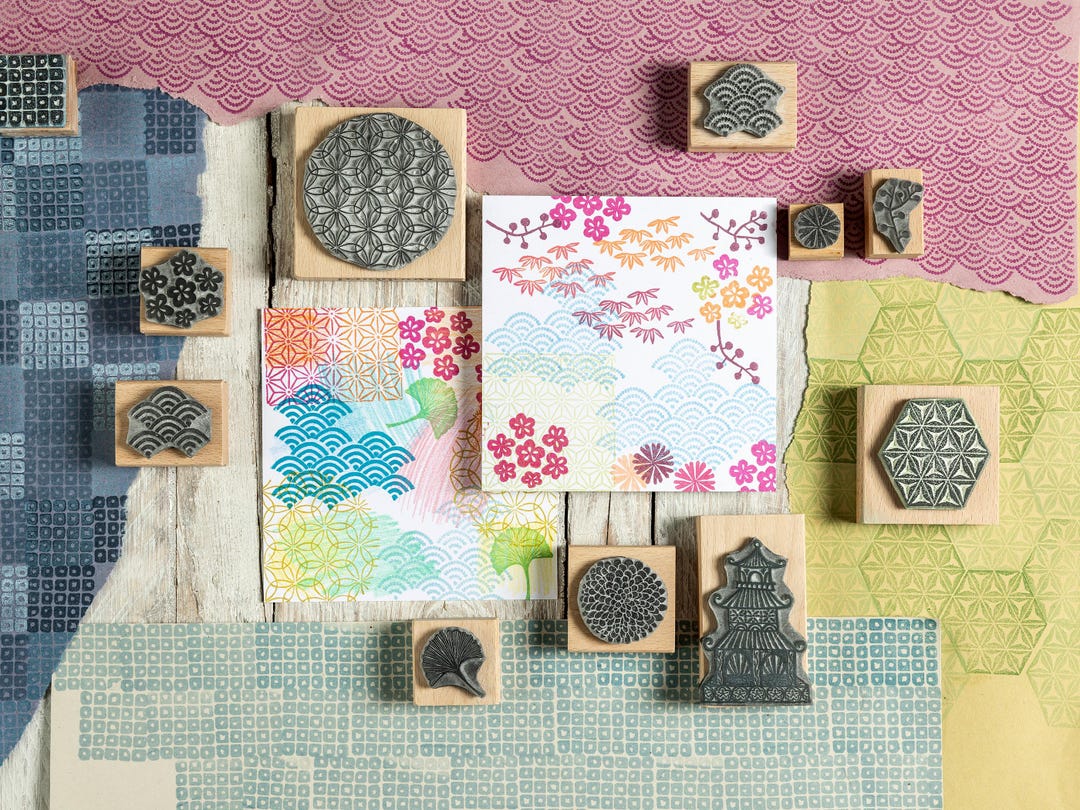 Japanese Pattern Rubber Stamps: Craft Card Making Gift - Etsy