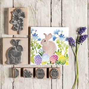 Rubberstempel paashaas voor kaarten maken en knutselen