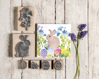 Easter Bunny Rubber Stamp for Card making and Easter Craft