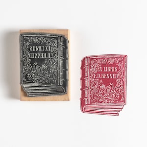 Antique Book Library Stamp, Teacher book stamp, Ex Libris Stamp, Name Stamp, Personalised Stamp