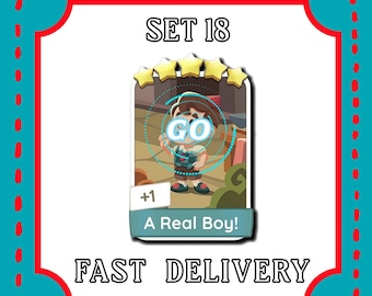 Monopoly Go 5 Sterne Aufkleber | A Real Boy!(Set 18-9)| Sofortige Lieferung