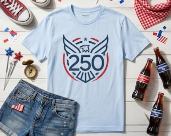 '250' Unabhängigkeitstag T-Shirt mit Adler Motiv
