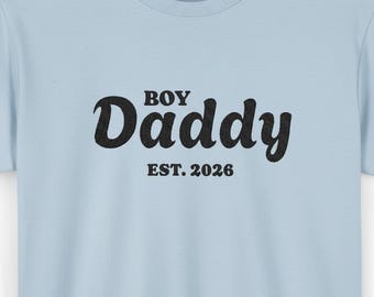 Boy Daddy Custom Jahr gesticktes T-Shirt | Vatertags-Shirt