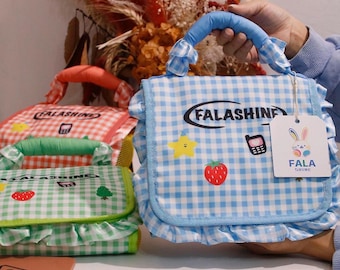 Neceser de viaje plegable con diseño de dopamina, organizador de maquillaje con estampado de dibujos animados japoneses.