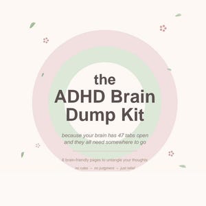 Zestaw do wydruku dla osób z ADHD | 6-stronicowe arkusze ćwiczeń z ADHD | Organizator myśli | Planer neuroatypowy
