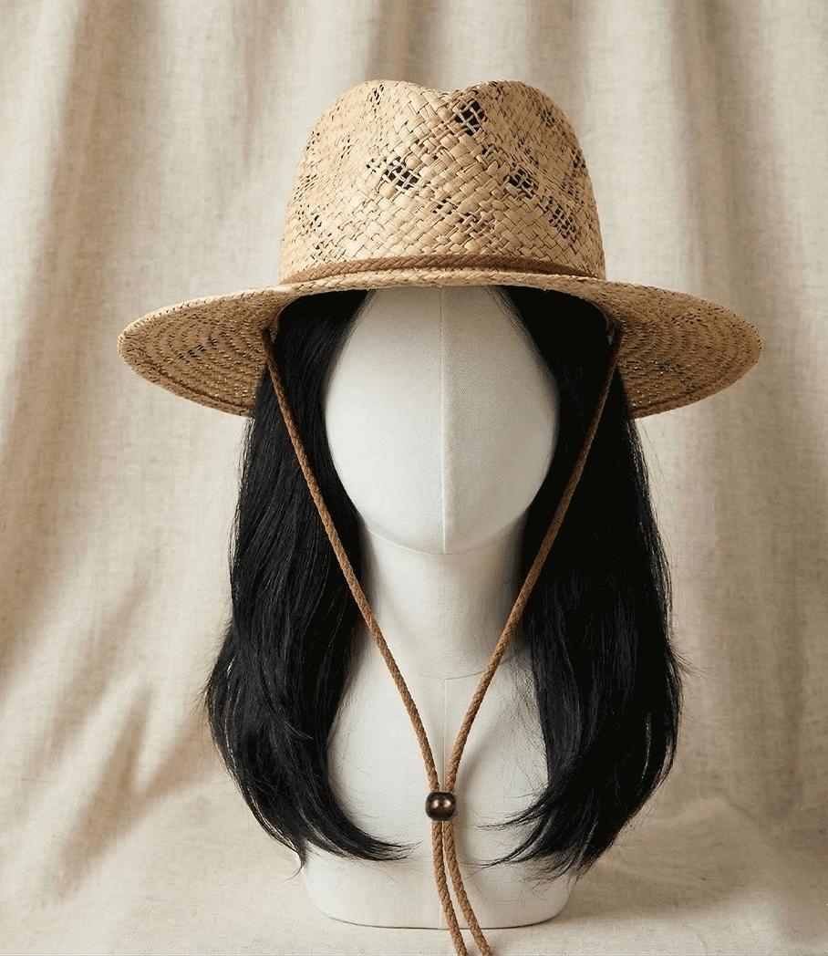 Rustic Female Hats Lace Floral Straw Cowboy Hat, Handmade Raffia Hollow Out Western Hat ...