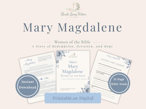 Mary Magdalene Devotional Workbook, Christian Faith Journal, Women of the Bible Study (Digital Download)
