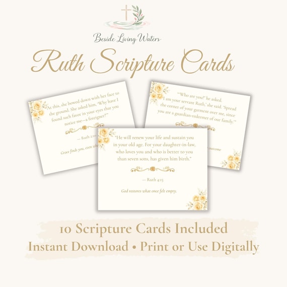 Ruth Scripture Cards Printable | Bible Verse iCards for Women | Christian Encouragement Cards | Faith Scripture Cards | Instant Download