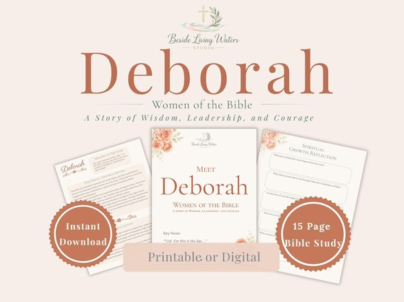 Deborah Devotional Workbook, Christian Faith Journal, Women of the Bible Study  (Digital Download)