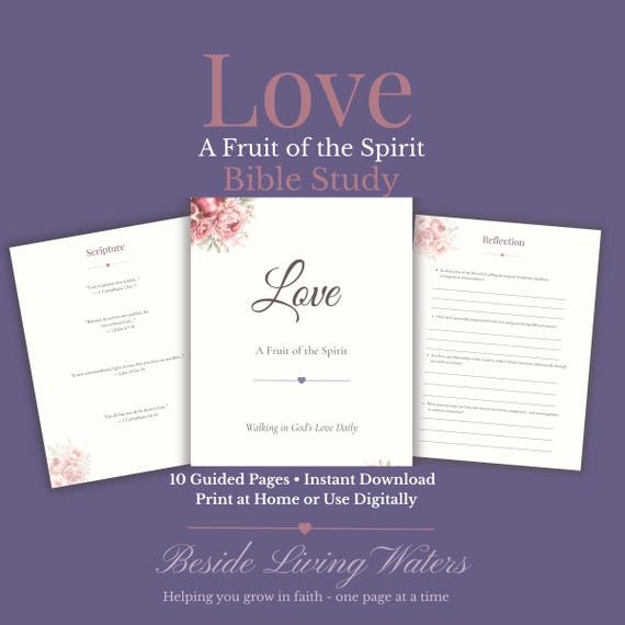 Love: A Fruit of the Spirit Bible Study | Christian Women’s Printable | Scripture Reflection Prayer Journal | Instant Download PDF