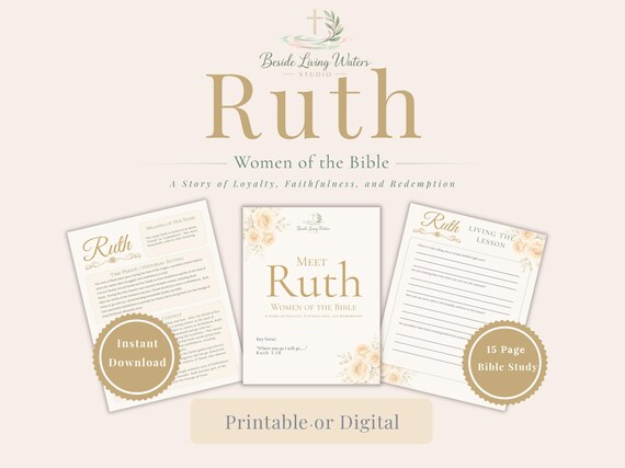 Ruth Devotional Workbook, Christian Faith Journal, Women of the Bible Study (Digital Download)