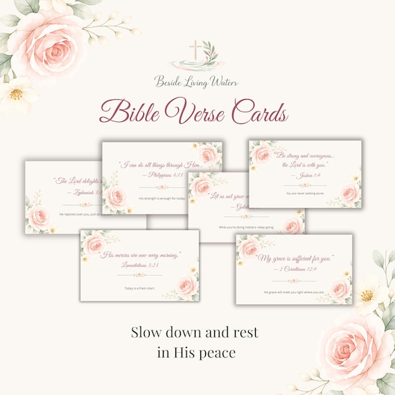 Christian Scripture Cards for Women Printable | Bible Verse Cards | Encouragement Cards | Faith Cards | Christian Gift