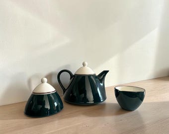 Vintage Pagnossin Tea Set — Forest Green Italian Ironstone