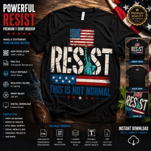 Patriotiskt motstånd Detta är inte normalt USA-flaggan PNG (digital nedladdning)