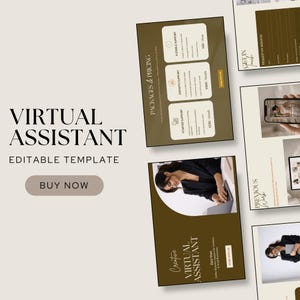 Virtual Assistant Website Template Canva | Minimal Portfolio, Freelancer Website, Social Media Manager