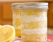 Luscious Lemon Cake with Lemon Buttercream - Soft and Sweet - Four 8 oz Jar Cakes