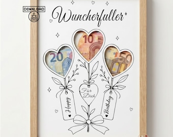 Geldgeschenk Geburtstag Digital, 18. 30. 40. 50. 60. Geburtstag Frau & Mann, Originelle Geschenke, Schüttelkarte Geburtstagskarte