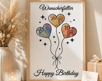 Geldgeschenk Geburtstag – Kreatives DIY Geldgeschenke Vorlage Zum Ausdrucken, Last-Minute Geburtstagsgeschenk Ideen