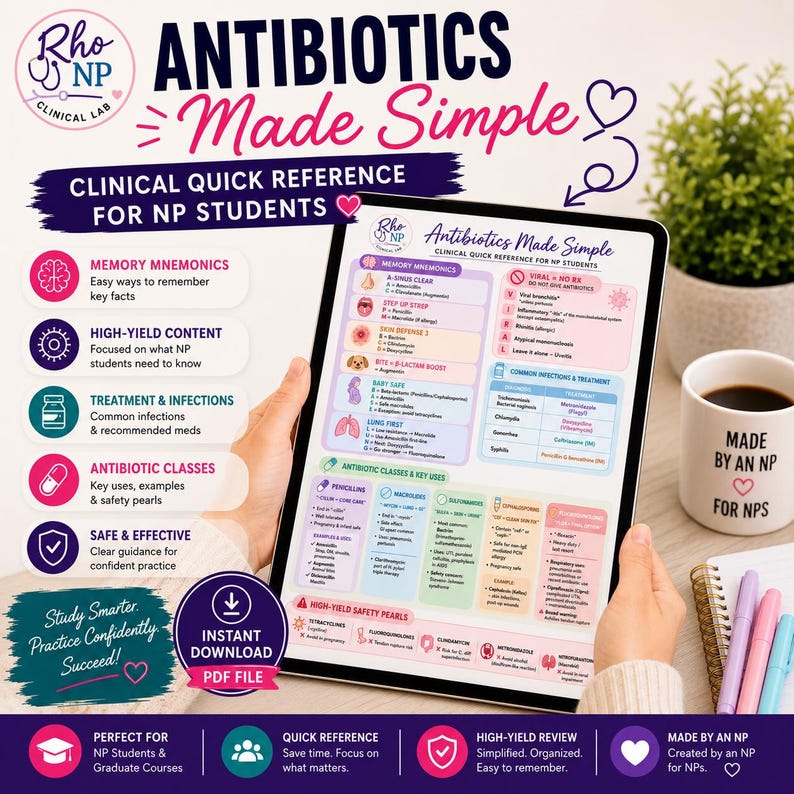 Numonics Tablet Pharmacology Cheat Sheet - Etsy