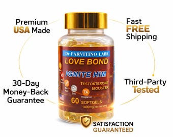 Capsules voor energie- en vitaliteitsondersteuning voor mannen: maca, ginseng en zink, natuurlijke Amerikaanse formule voor uithoudingsvermogen, prestaties en welzijn 60 gouden softgels