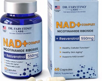 NAD+ Nicotinamide Riboside Complex with Resveratrol – Cellular Energy, Healthy Aging Support (60 Capsules)