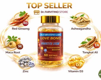 Men’s "Testosterone Booster"– Energy, Vitality and Wellness Support with Ashwagandha, Maca & Ginseng designed to support vitality, stamina,