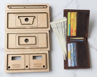 Leather Wallet Cutting Die | Personalized Steel Rule Die | Custom Leather Punch Die | Clicker Press Die | Leather Craft Tool