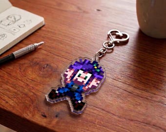 Custom Stardew Valley Style Pixel Acrylic Keychain, Junimo Villager Charm, Retro Farming Game Bag Decor, Personalized Gamer Gift