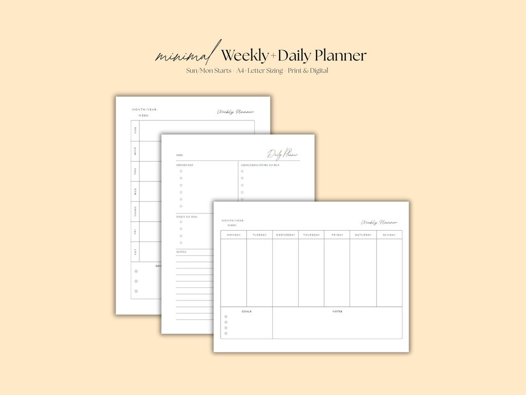 Weekly Planner Digital Download · Printable to Do List · Undated ...