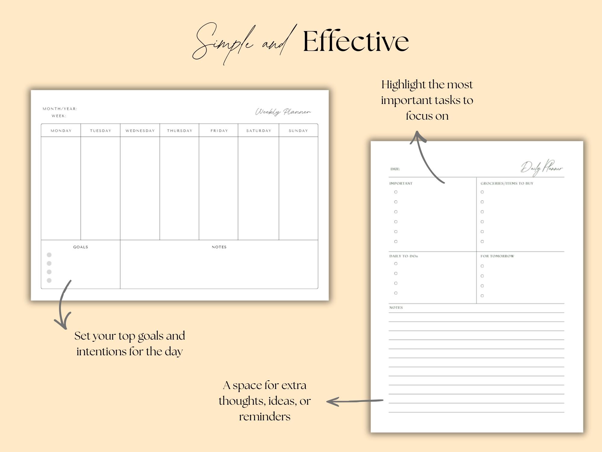 Weekly Planner Digital Download · Printable to Do List · Undated ...